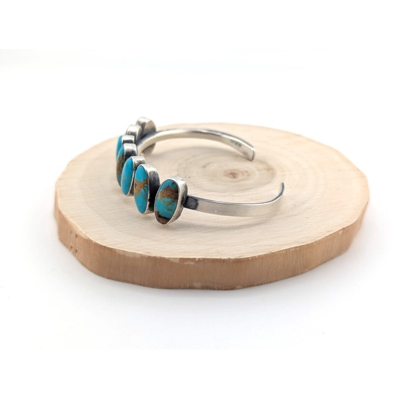 Genuine Navajo Bracelet Handmade Native American Cuff Silver Turquoise sz 6.5 * - Picture 7 of 12